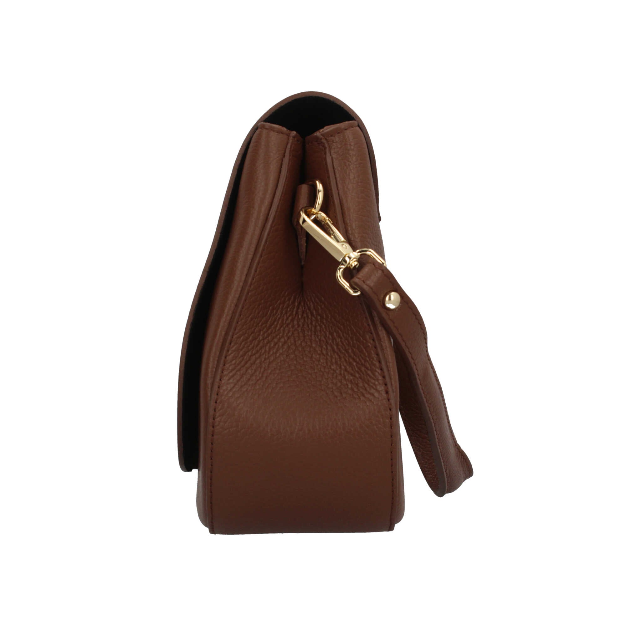 Borsa Made in Italy a spalla in stile compatto con manico regolabile Marrone TU | Giò Fashion