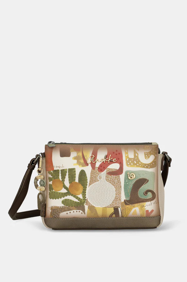 Borsa tracolla donna Anekke con zip e tracolla regolabile Marrone TU | Giò Fashion