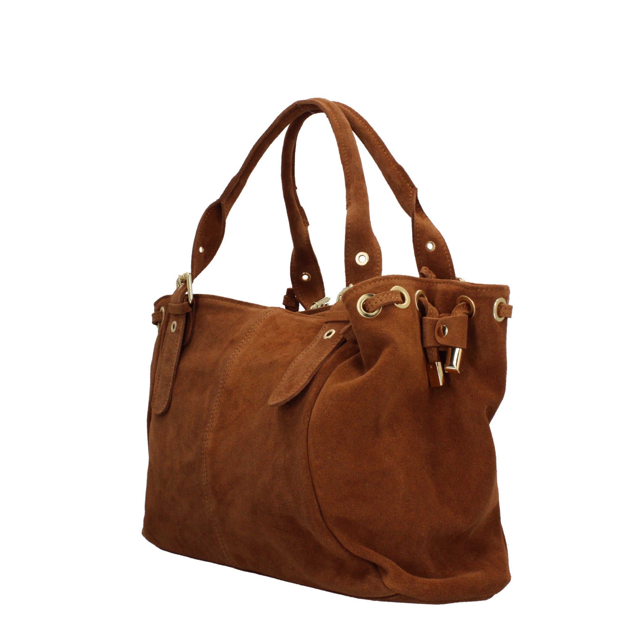 Borsa a mano in vera pelle scamosciata Made in Italy