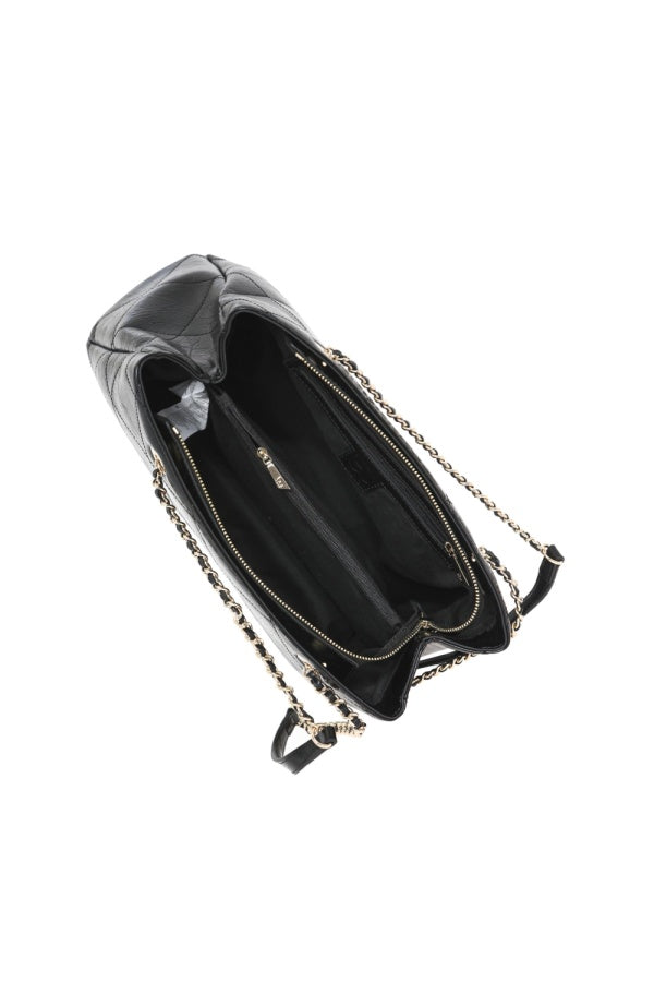 By Byblos borsa shopper trapuntata con manici a catena NERO TU | Giò Fashion