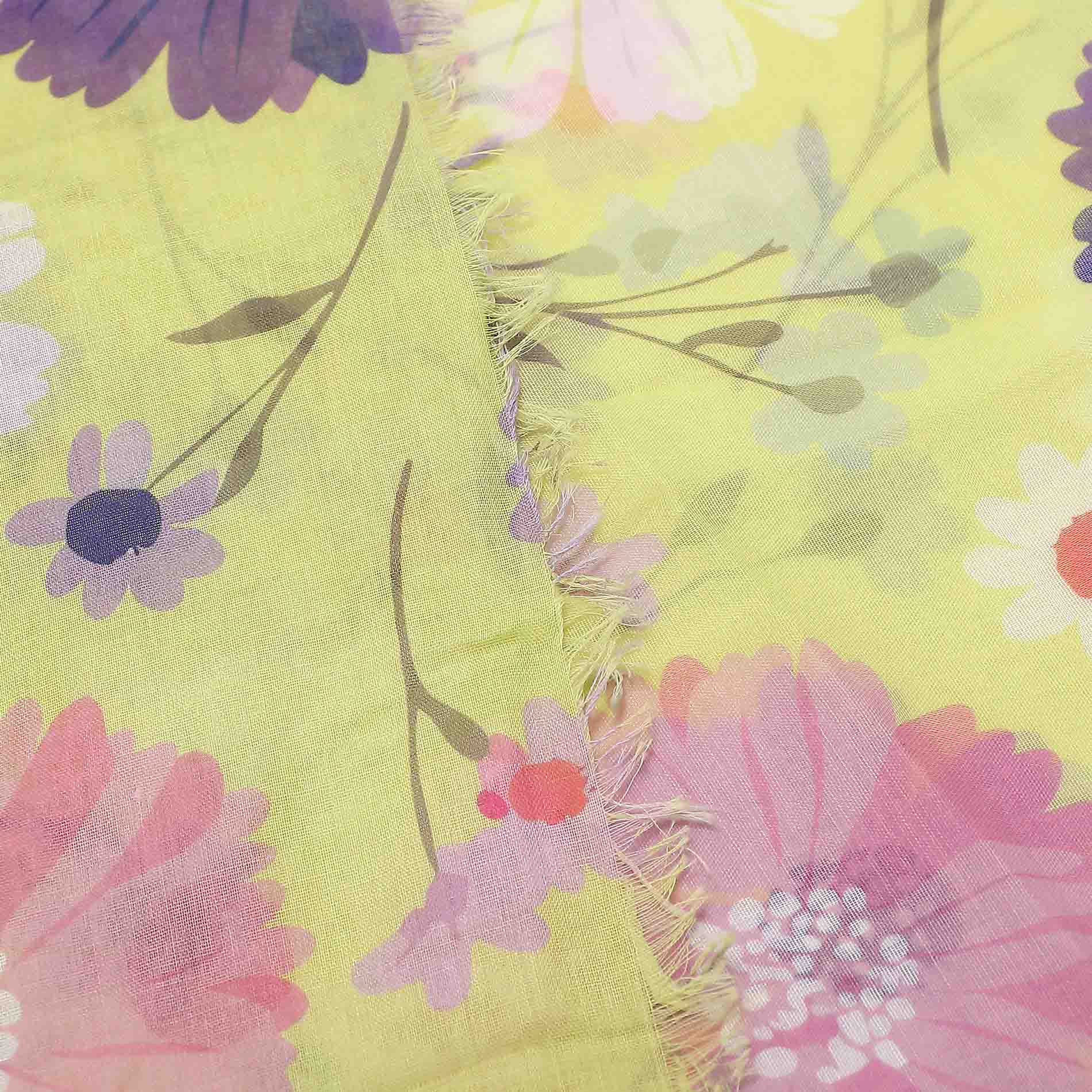 Foulard donna fantasia floreale colorata stile moderno VERDE PASTELLO U | Giò Fashion