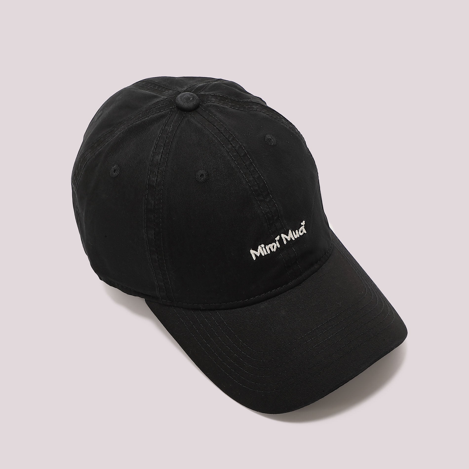 Cappello con visiera Mimi Mua in cotone con logo ricamato NERO TU | Giò Fashion