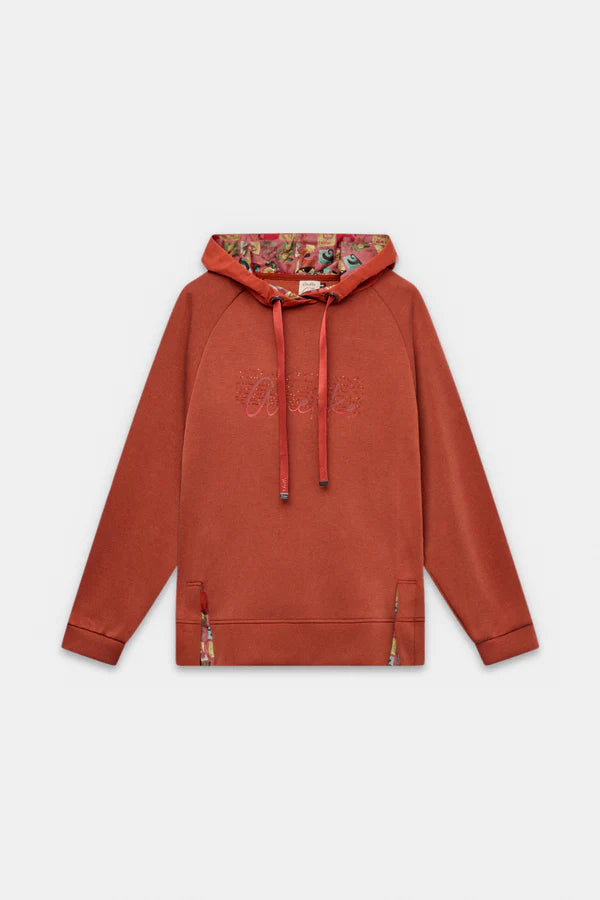 Anekke felpa donna con cappuccio e dettagli decorativi stile casual moderno Rosa S/M | Giò Fashion