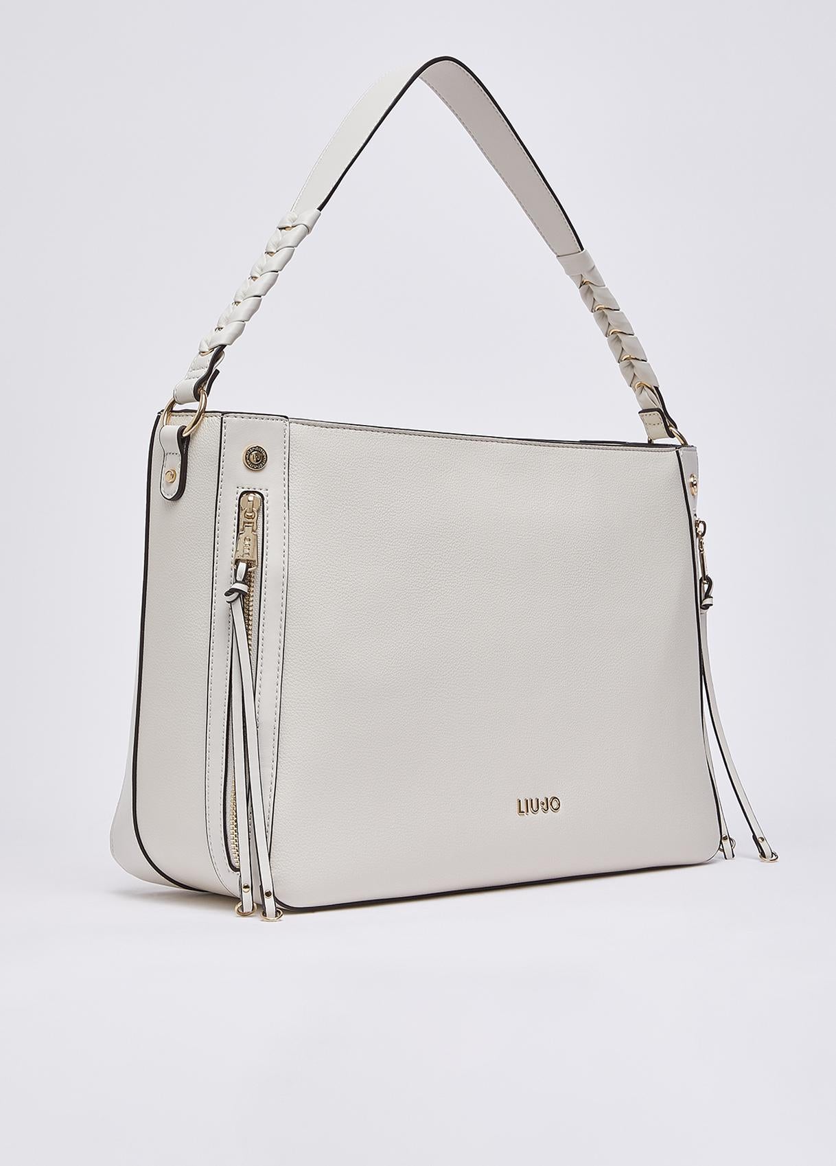Borsa a spalla Liu Jo elegante con design minimal e dettagli metallici Cream TU | Giò Fashion