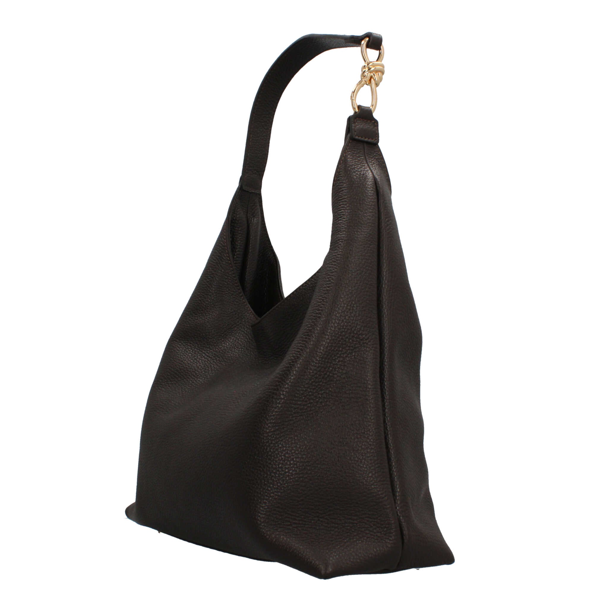 Borsa a spalla in vera pelle martellata Made in Italy Nero TU | Giò Fashion
