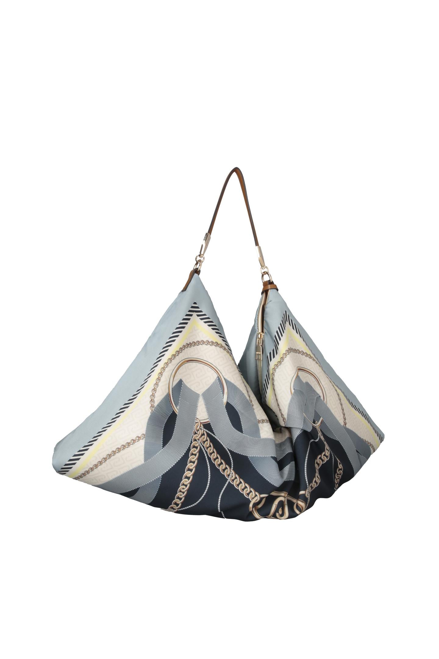 Borsa a spalla Liu Jo grande morbida con chiusura zip e manico regolabile Blu Scuro TU | Giò Fashion