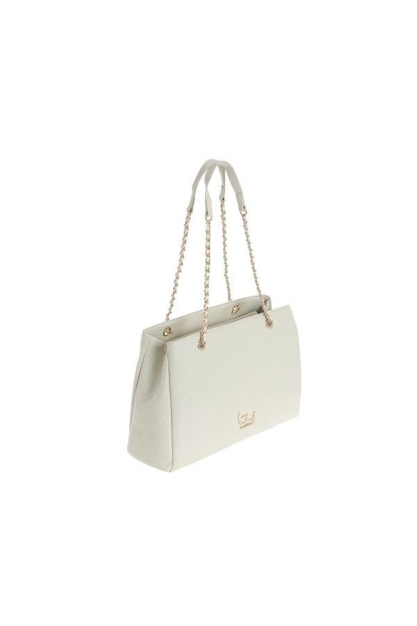 By Byblos borsa shopper trapuntata con manici a catena Avorio TU | Giò Fashion