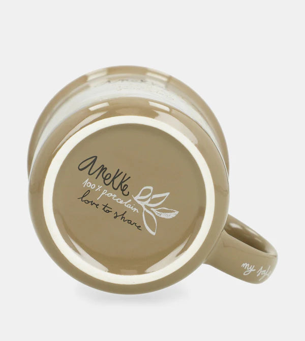 Tazza Anekke in Ceramica con Illustrazione e Charm Decorativo Beige TU | Giò Fashion
