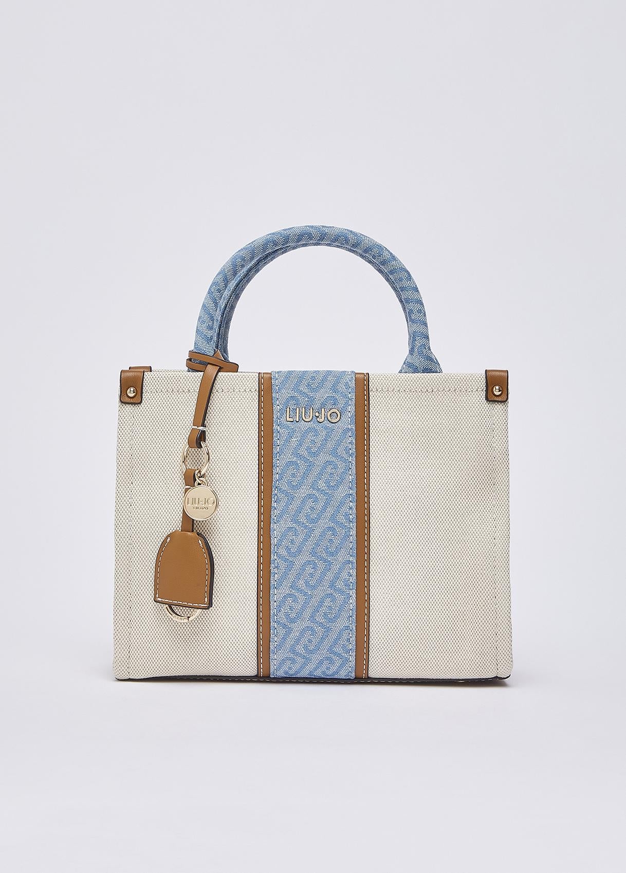 Borsa a mano Liu Jo elegante con logo centrale e charm removibile Denim TU | Giò Fashion