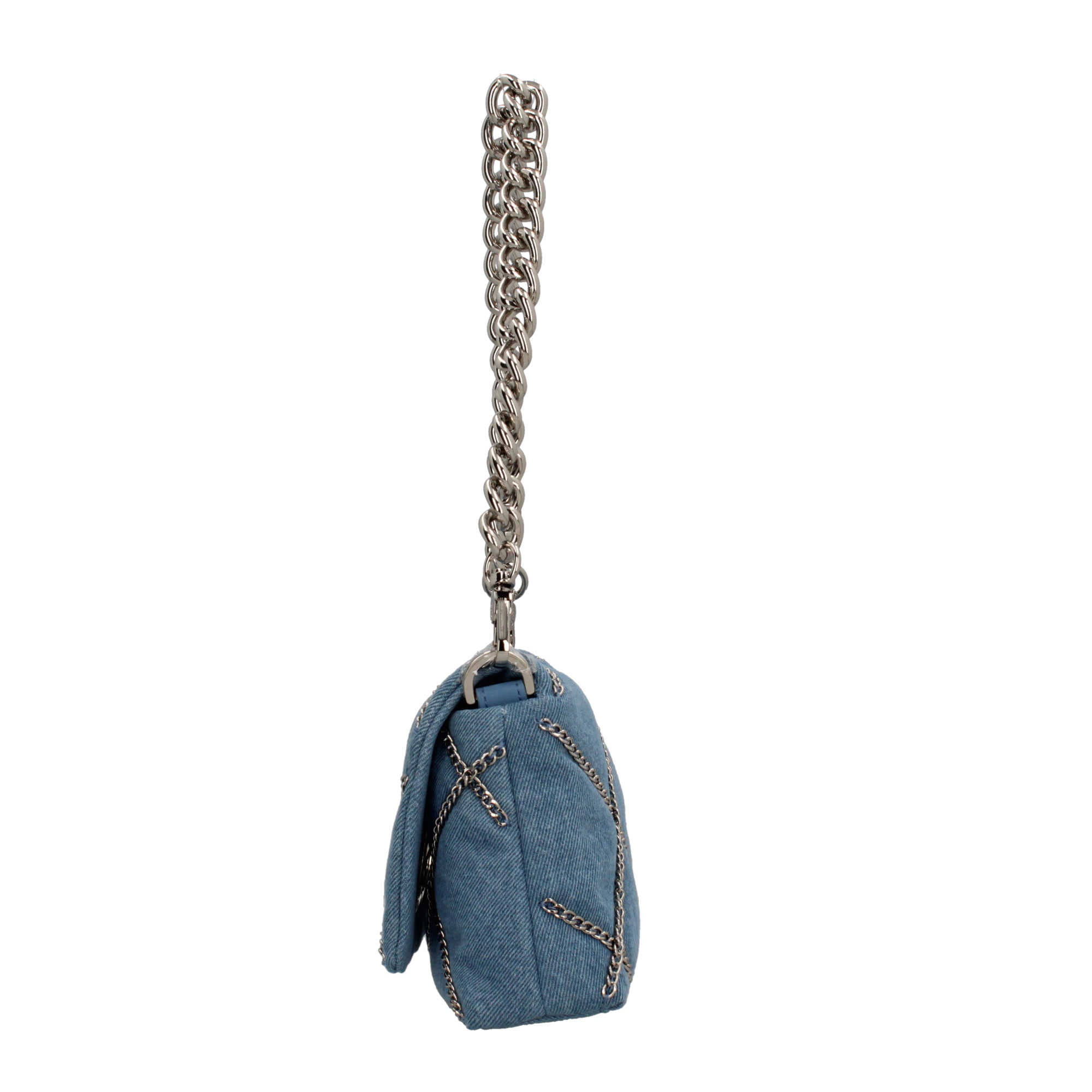 Borsa a Spalla Donna Liu Jo in Denim con Dettagli Matelassé Blu TU | Giò Fashion