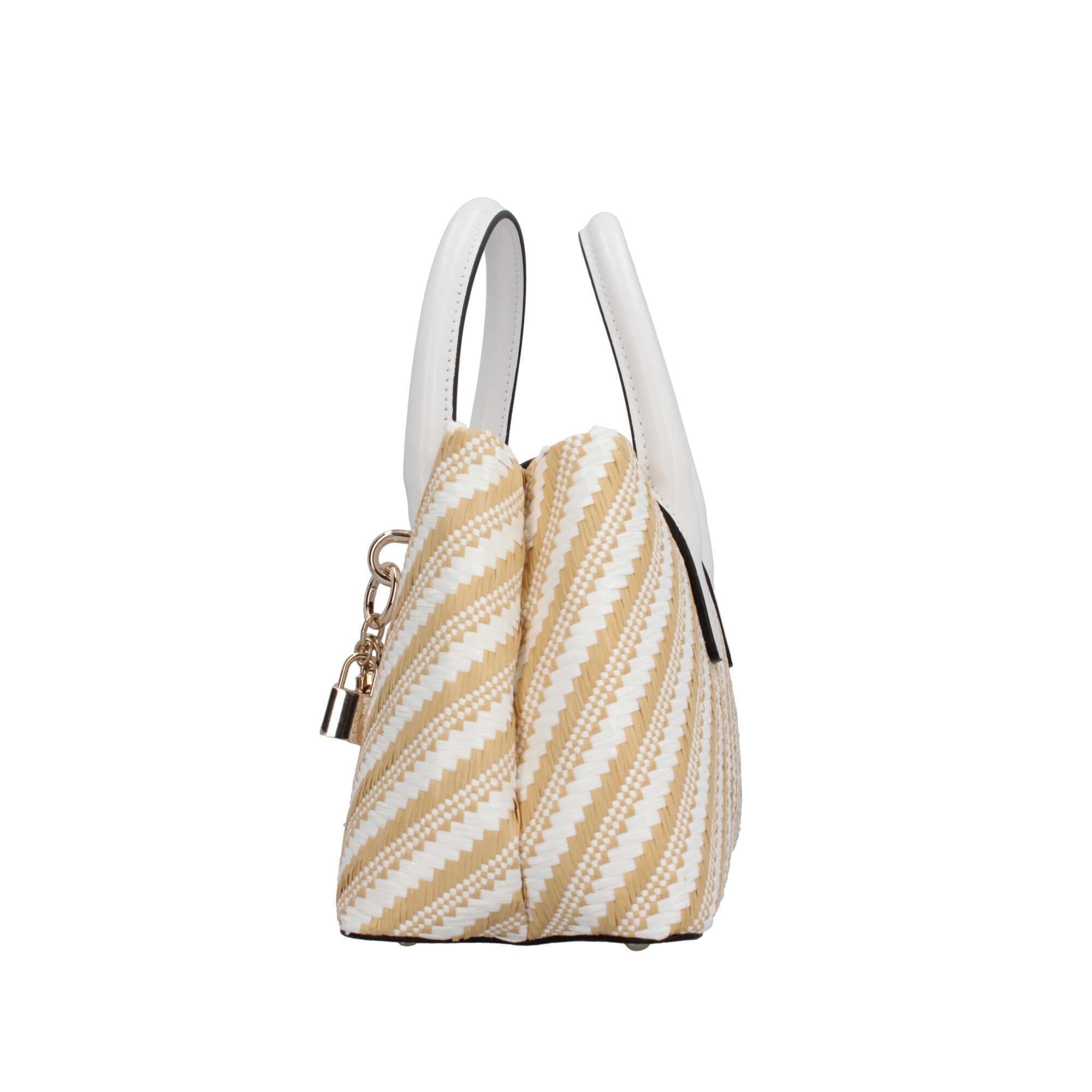 Borsa a mano Guess con effetto intrecciato e charm decorativo