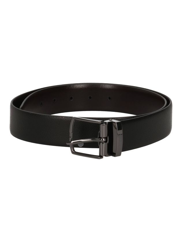 Cintura uomo Valentino elegante in pelle con fibbia metallica NERO L | Giò Fashion