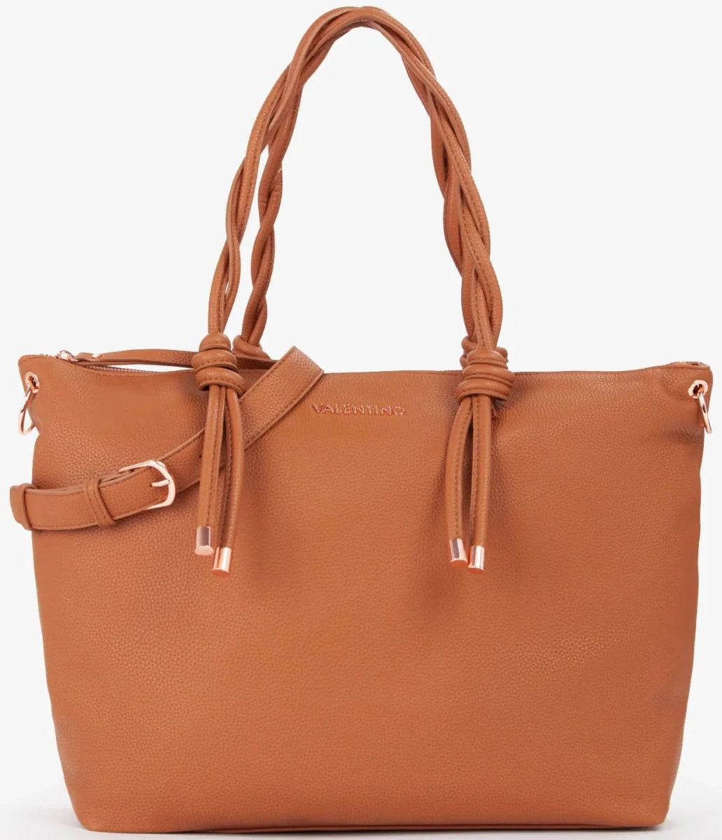 Borsa Valentino shopper con manici intrecciati e logo in metallo