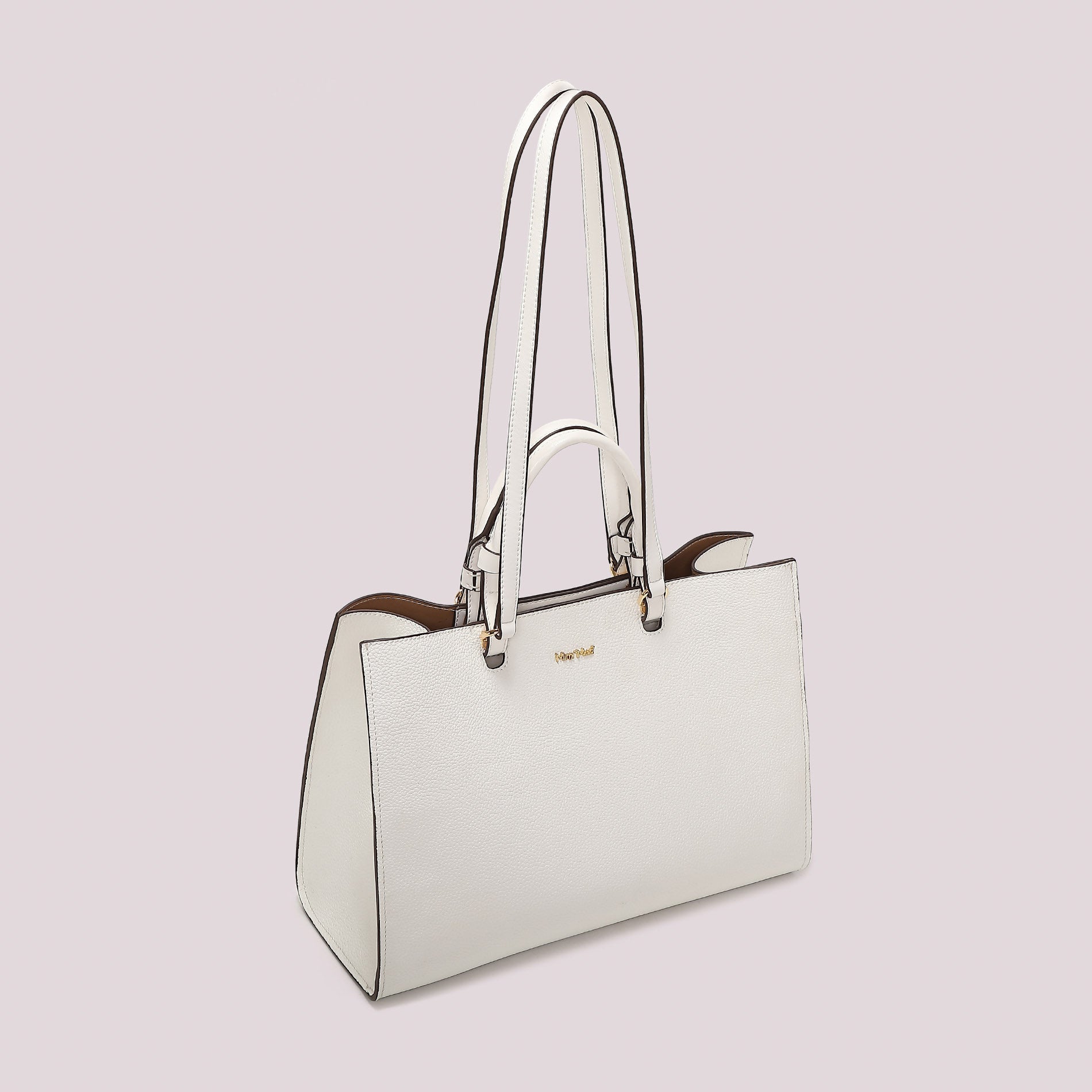 Borsa shopping donna Mimi Mua con doppi manici e design strutturato elegante Bianco TU | Giò Fashion