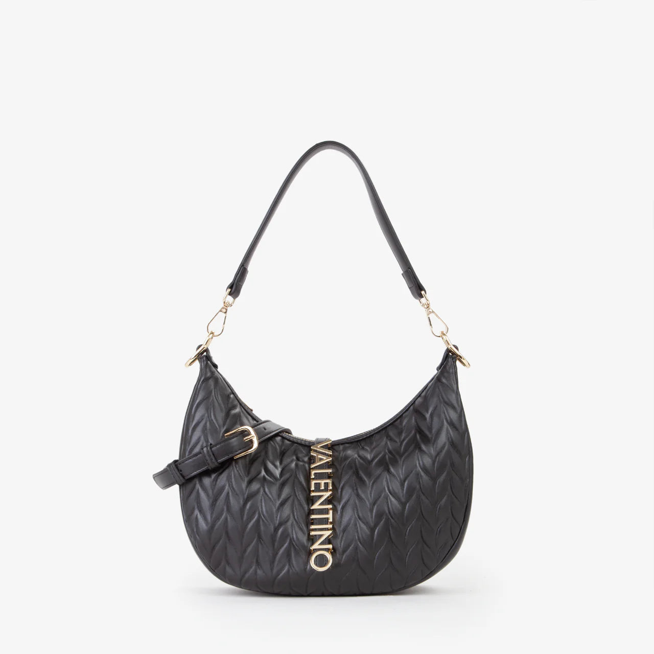 Valentino borsa hobo donna trapuntata con logo Nero TU | Giò Fashion