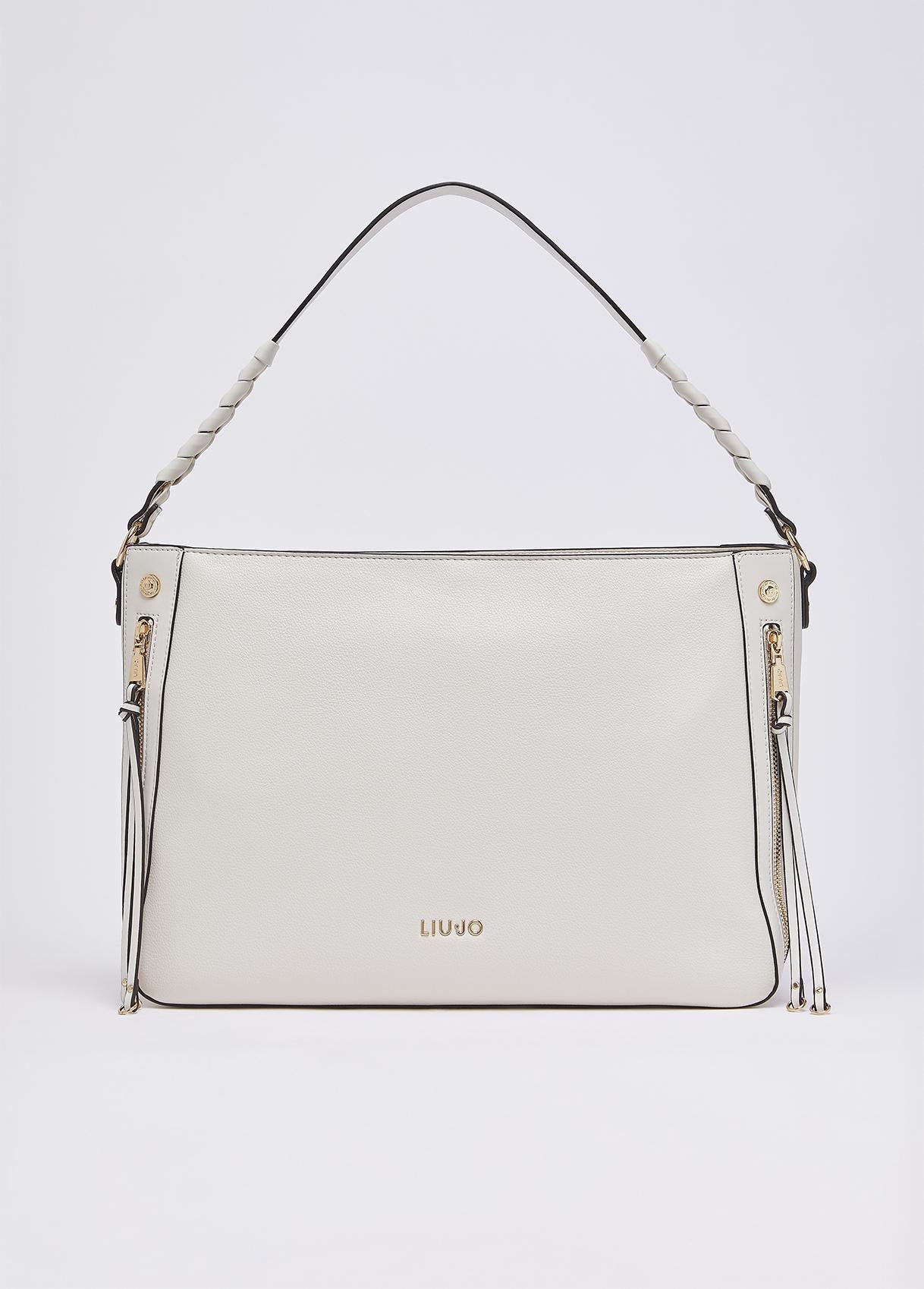 Borsa a spalla Liu Jo elegante con design minimal e dettagli metallici Cream TU | Giò Fashion