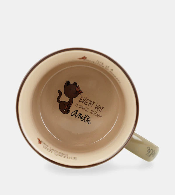 Tazza Anekke in Ceramica con Illustrazione e Charm Decorativo Beige TU | Giò Fashion