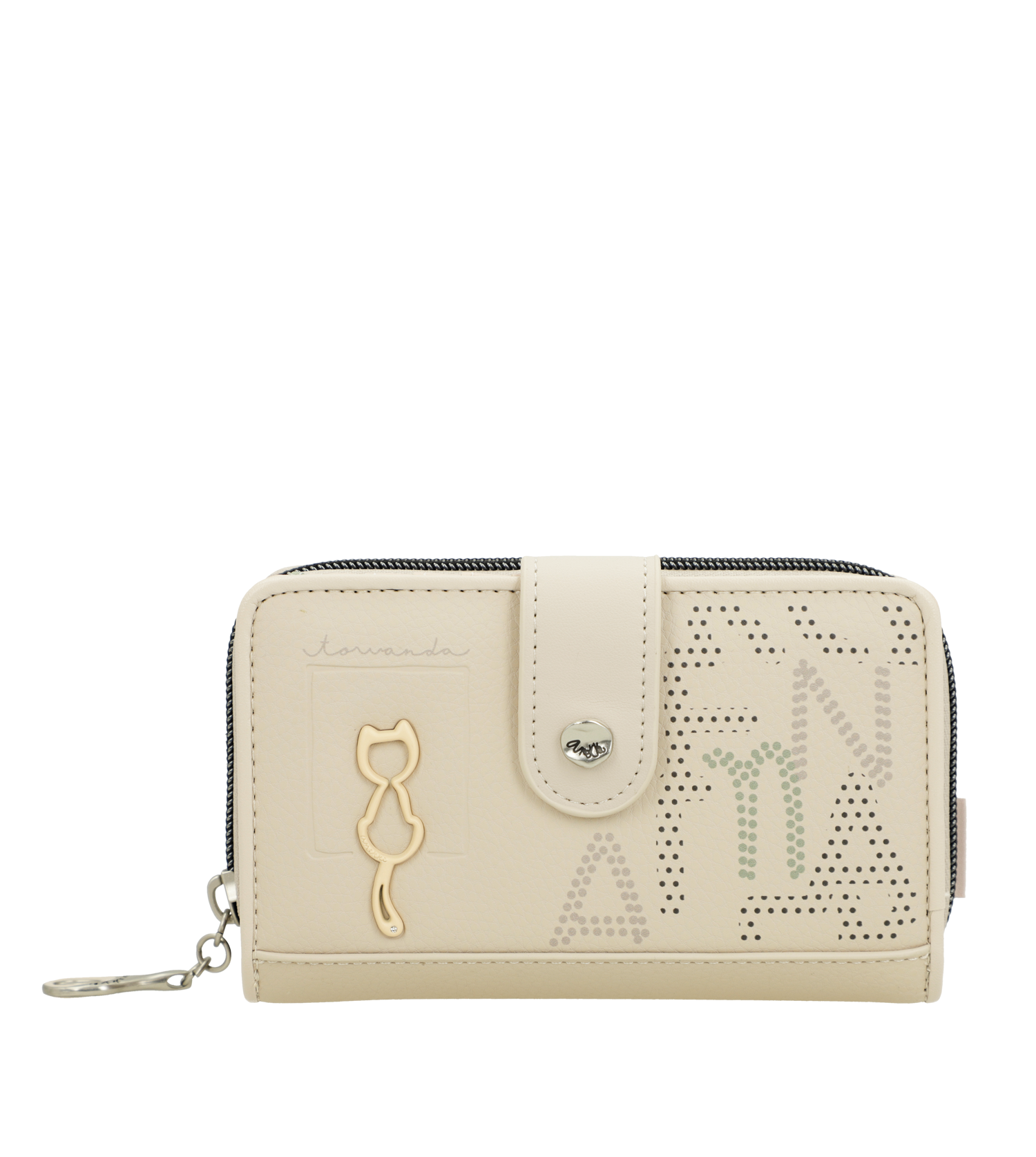Portafoglio Anekke con dettagli traforati e zip Beige TU | Giò Fashion