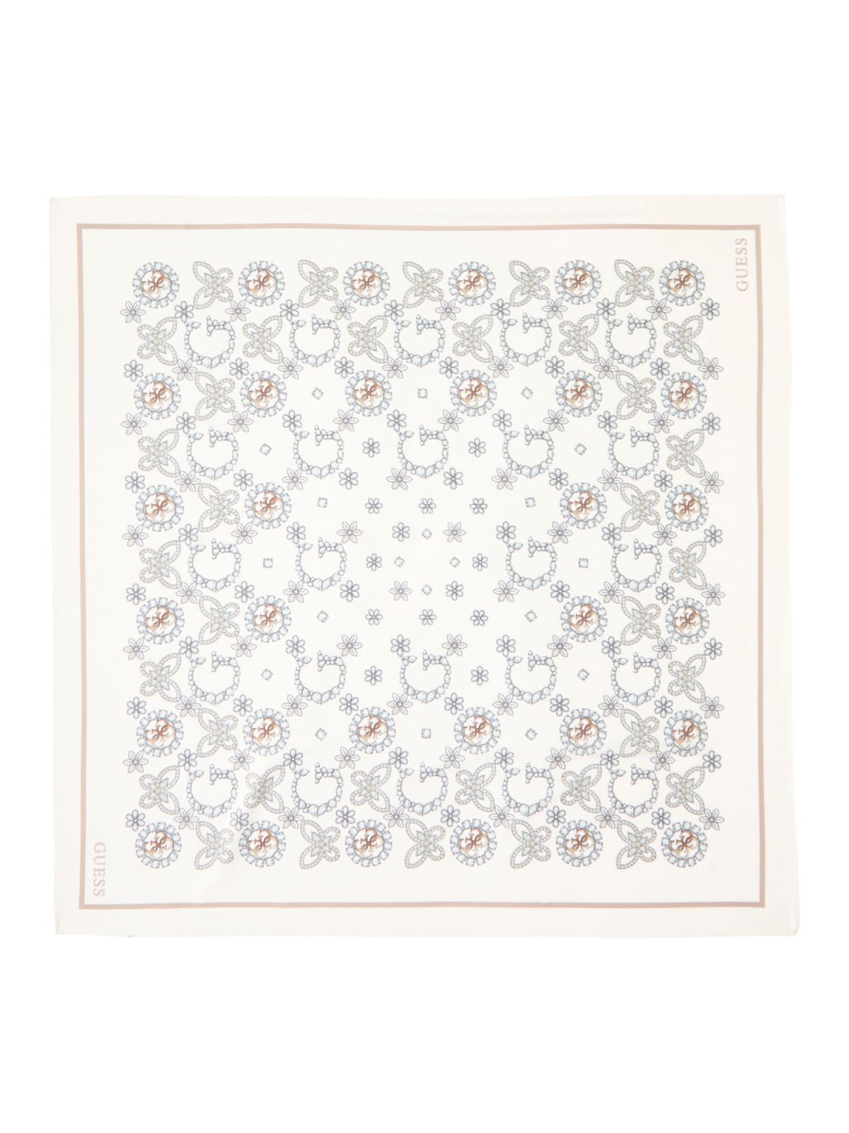 Foulard Guess donna stampa elegante motivo iconico Bianco TU | Giò Fashion