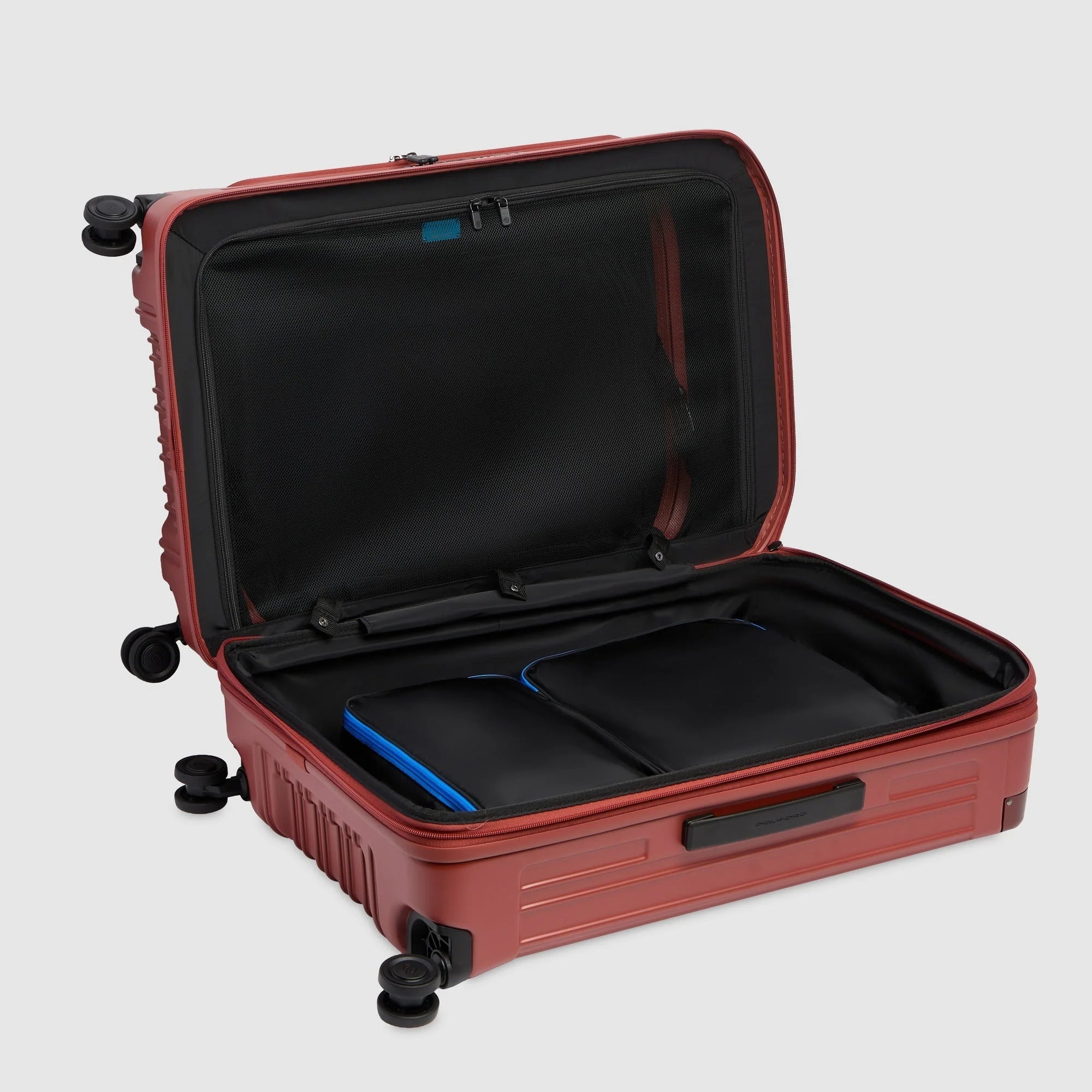 Piquadro Trolley Medio Rigido PQ-Light Verde Opaco Espandibile con 4 Ruote