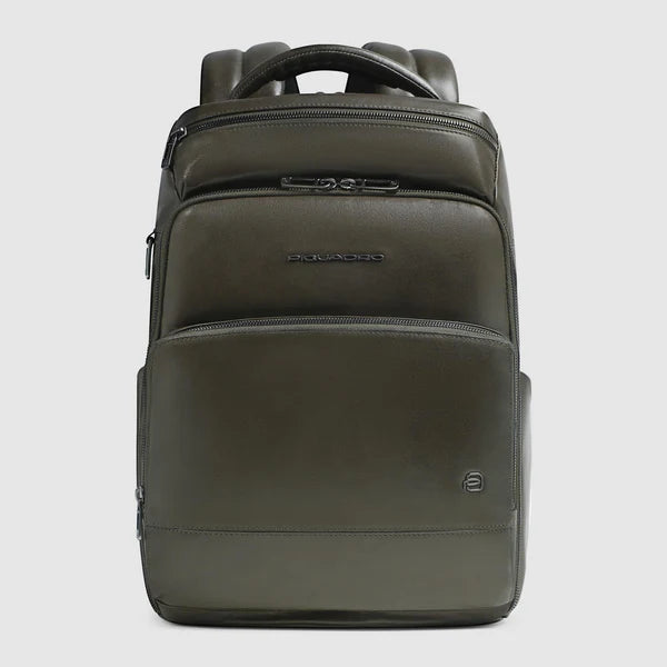 Zaino Piquadro in pelle porta PC e tablet con organizer interno Verde TU | Giò Fashion