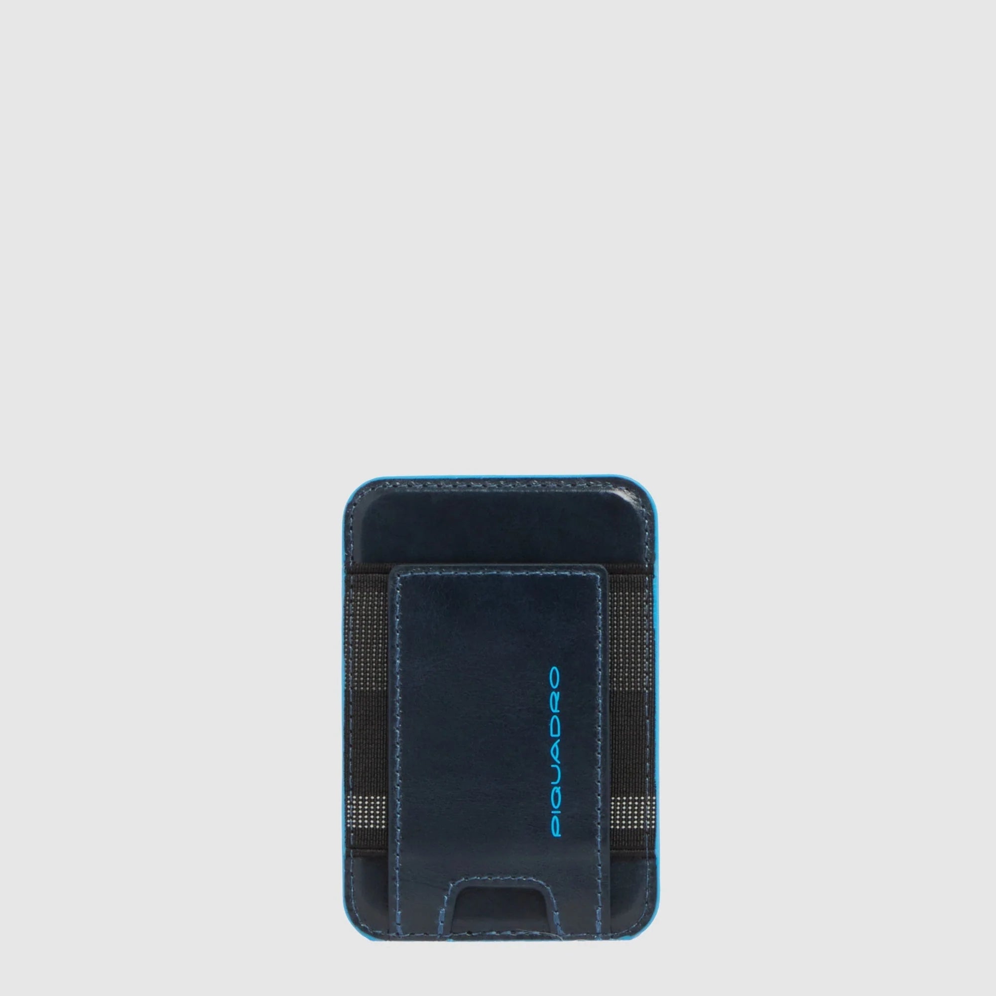 Piquadro Portacarte di Credito MagSafe in Pelle Blue Square Blu Notte con Protezione RFID