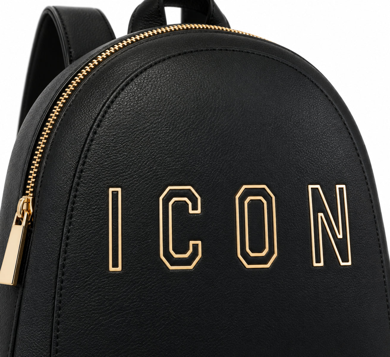 Zaino piccolo effetto pelle con logo a contorno