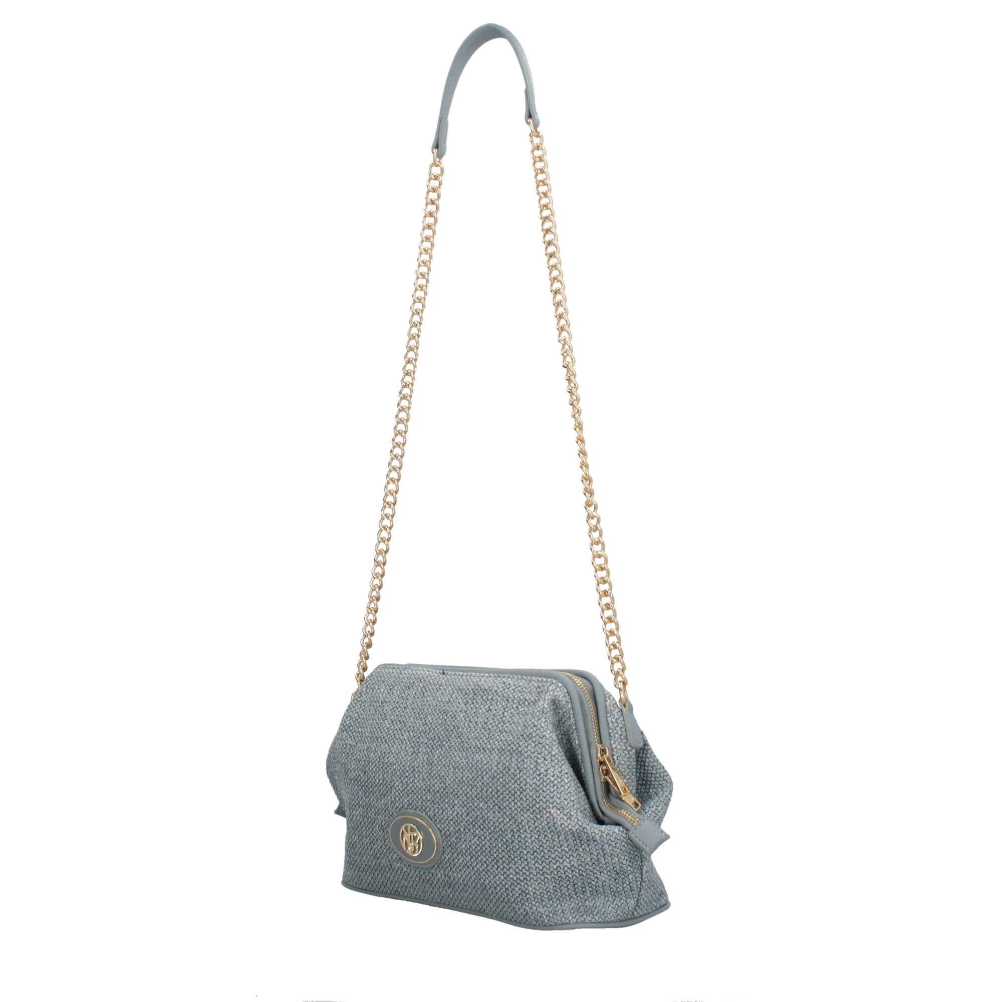 Borsa donna YNot pochette con tracolla in catena e dettagli in ecopelle