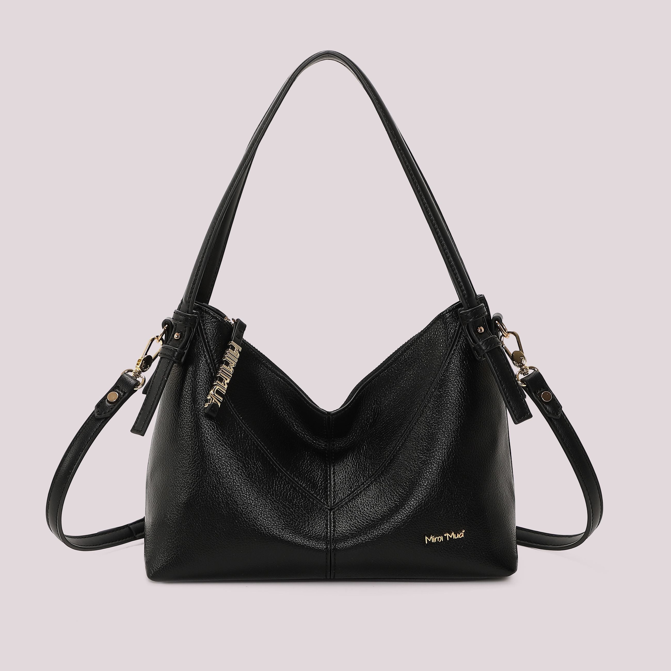 Borsa a Spalla Donna Mimi Mua con Dettaglio Logo sulla Zip