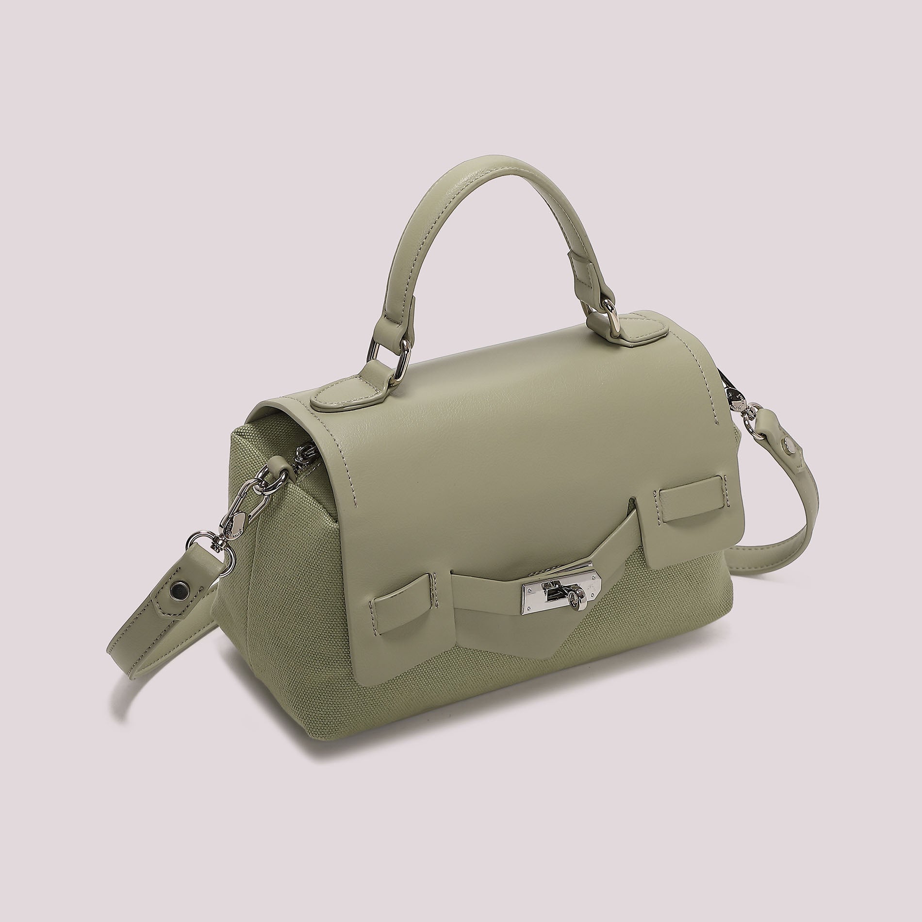 Mimi Mua borsa donna raffinata con patta e dettaglio metallico VERDE TU | Giò Fashion