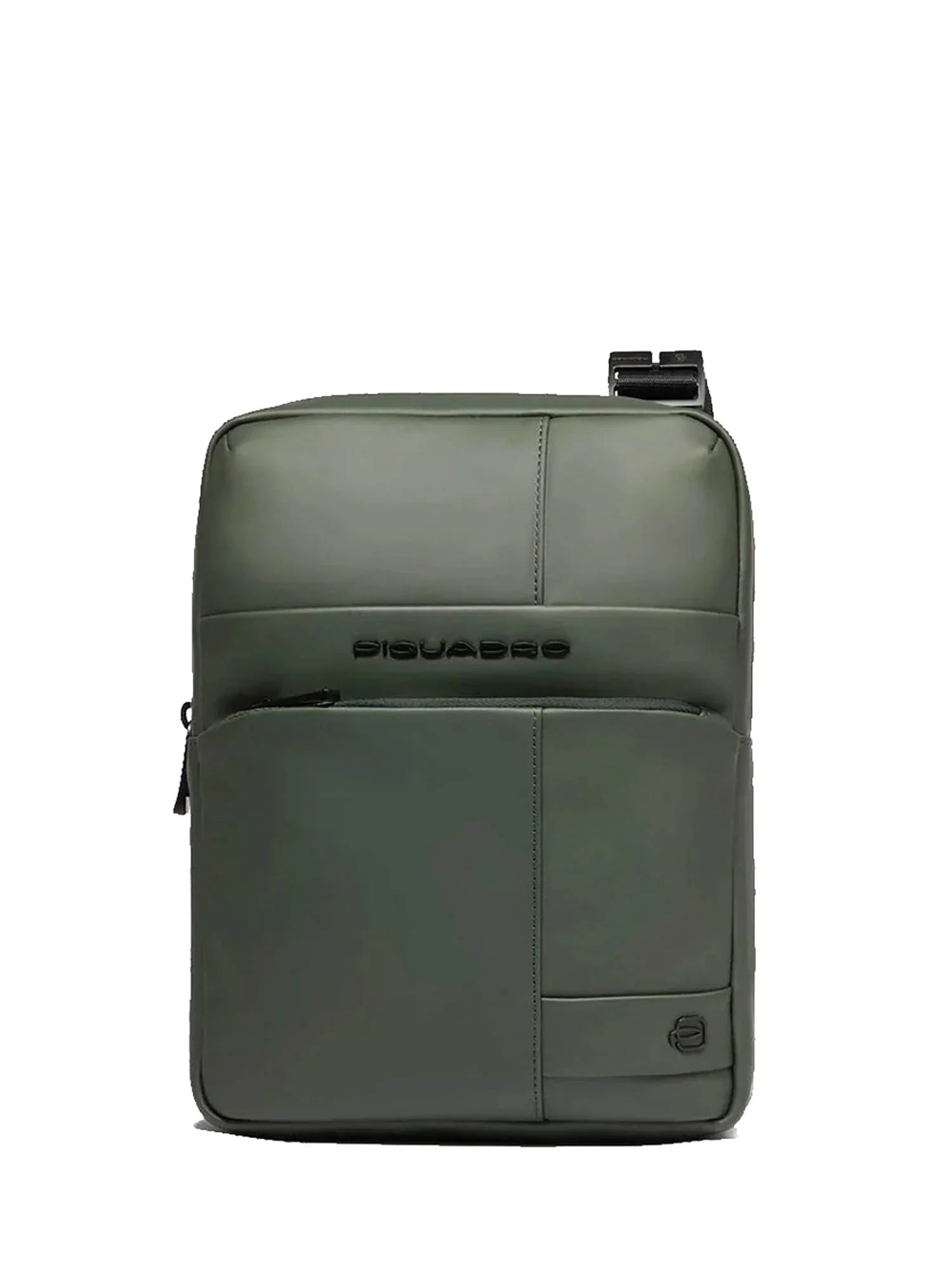 Piquadro borsa monospalla in pelle con tasca frontale e design urbano VERDE TU | Giò Fashion
