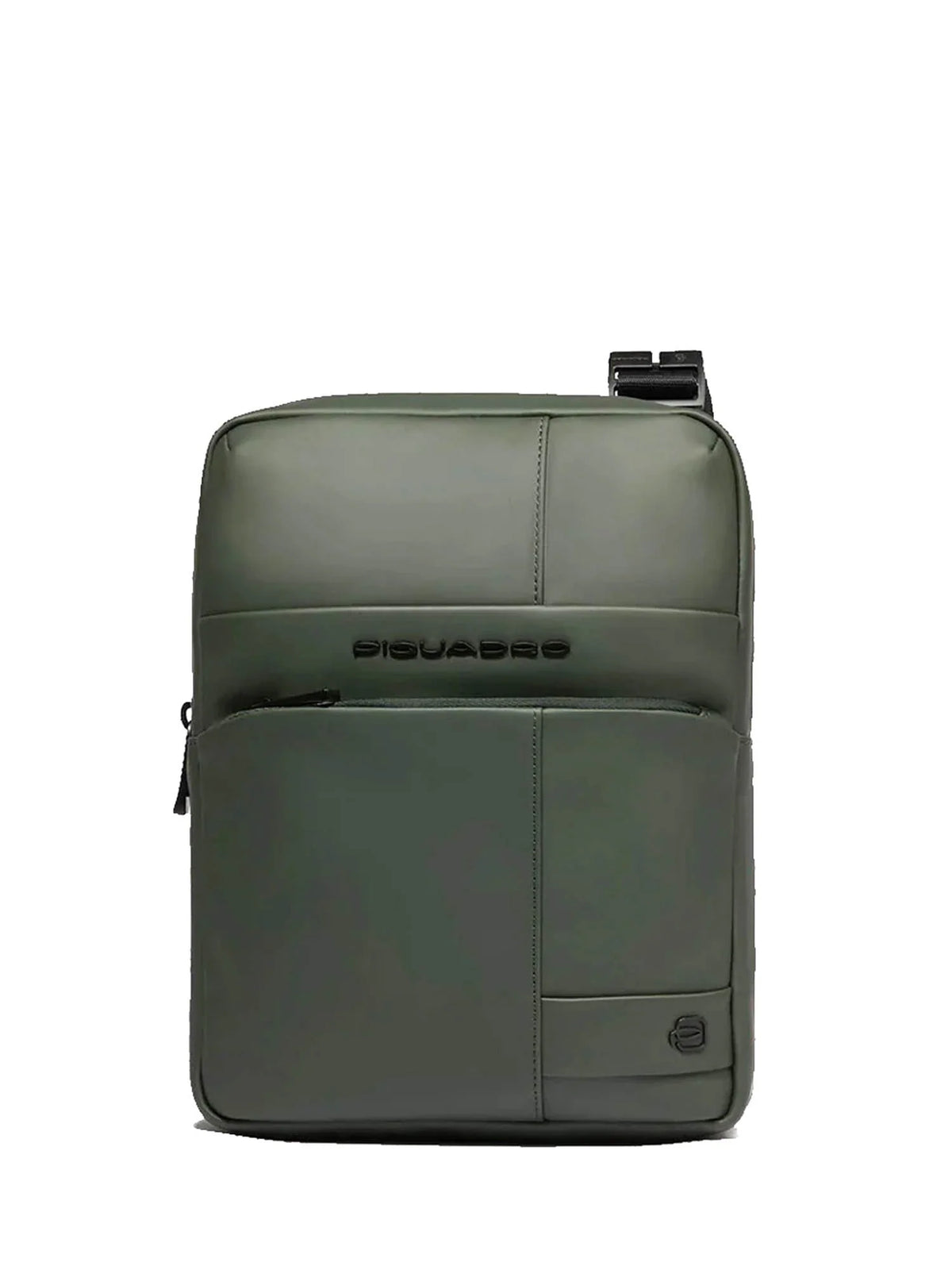 Piquadro borsa monospalla in pelle con tasca frontale e design urbano VERDE TU | Giò Fashion