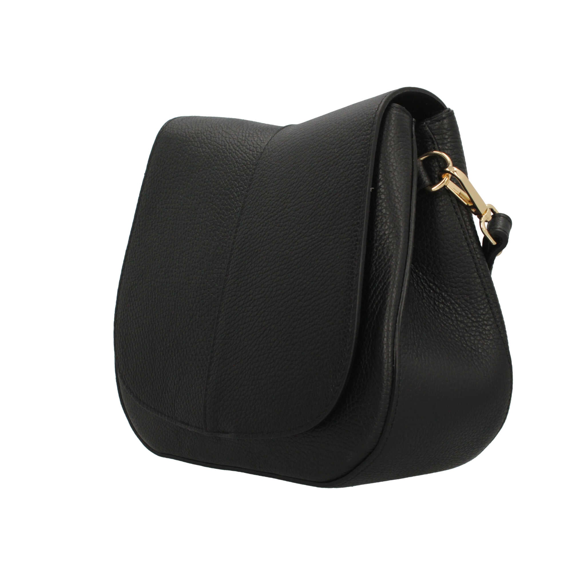Borsa Made in Italy a spalla in stile compatto con manico regolabile NERO TU | Giò Fashion