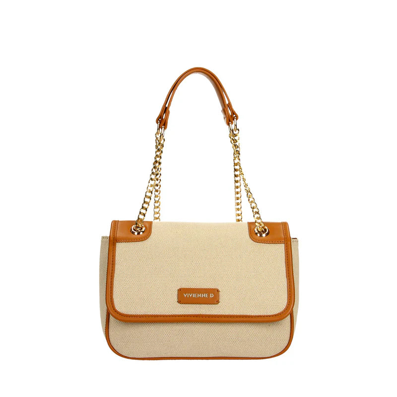 Borsa Vivienne D donna a spalla con catena design elegante moderno Cuoio TU | Giò Fashion