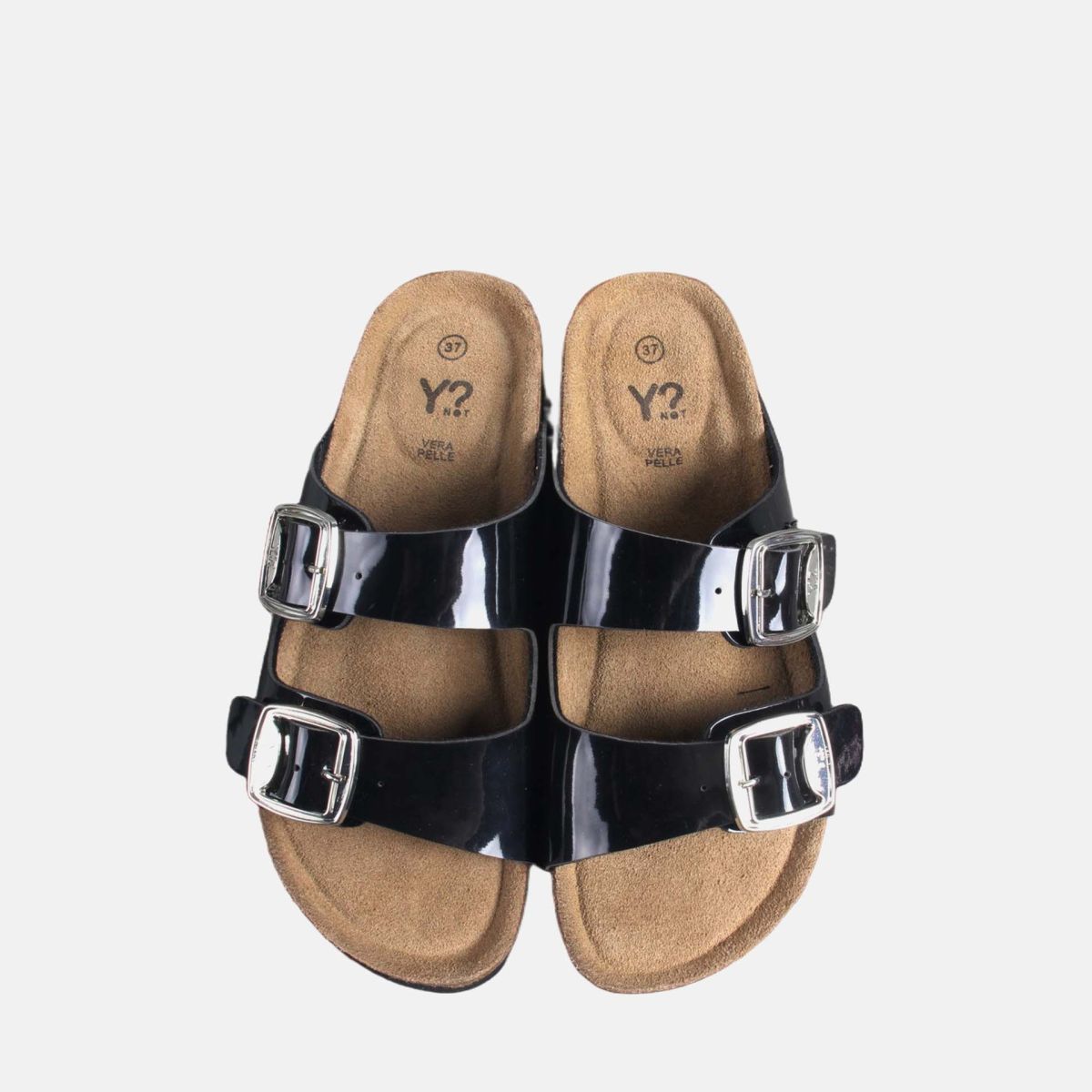 Ciabatte donna Y Not doppia fascia con fibbie regolabili comfort design contemporaneo Nero 36 | Giò Fashion