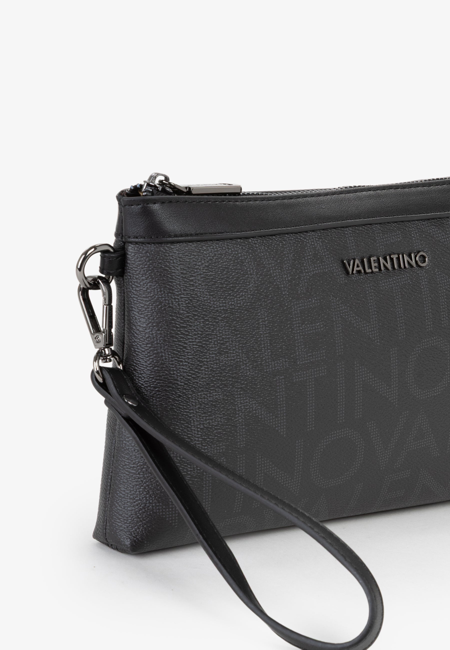 Beauty case Mario Valentino con stampa logo all over e chiusura zip superiore Nero TU | Giò Fashion