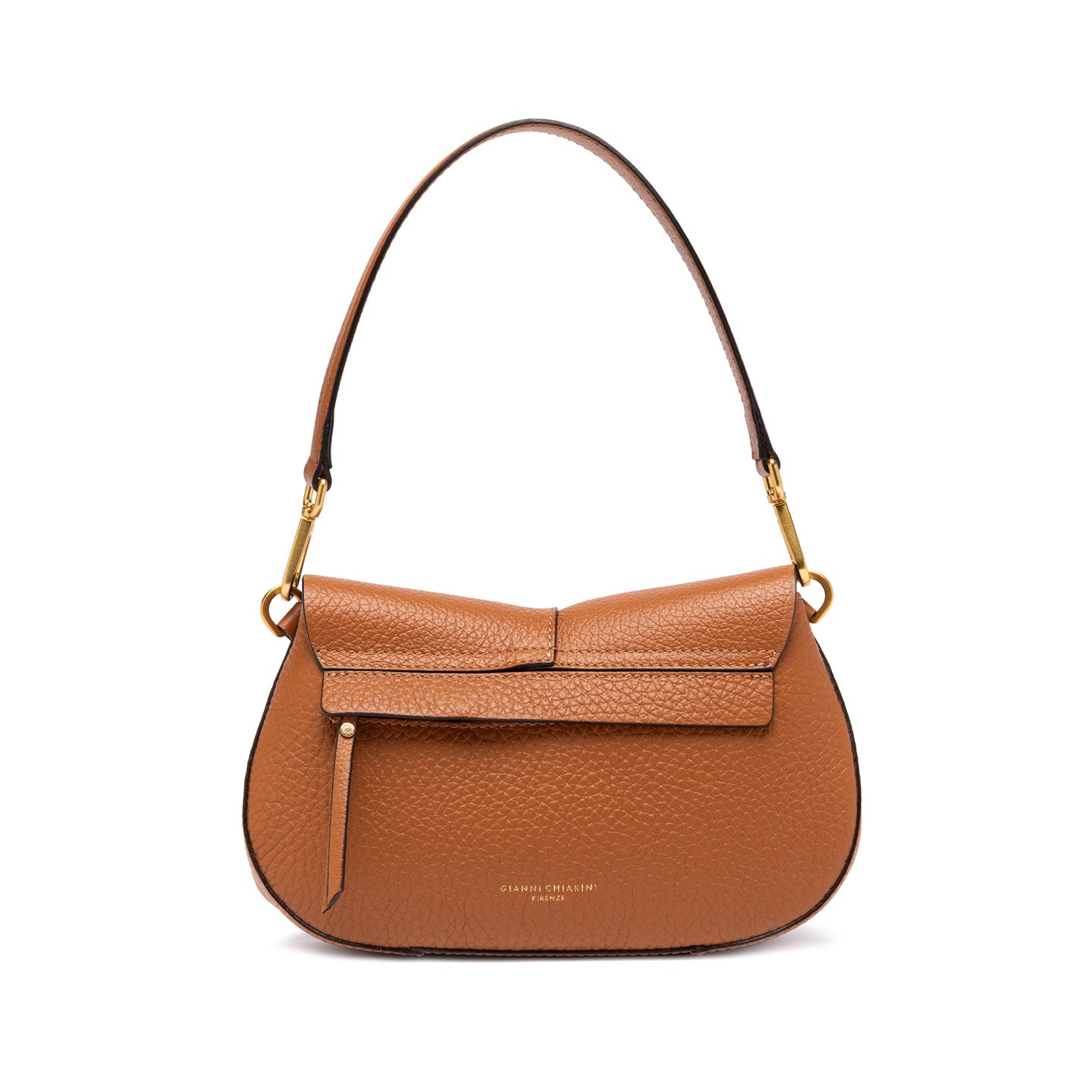 Borsa Gianni Chiarini Helena Round in pelle con doppia tracolla CUOIO TU | Giò Fashion
