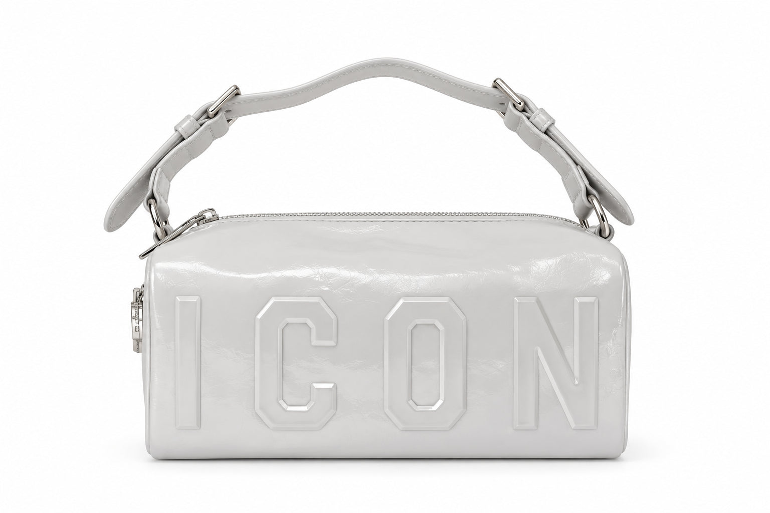 Borsa a spalla nera con logo ICON in rilievo