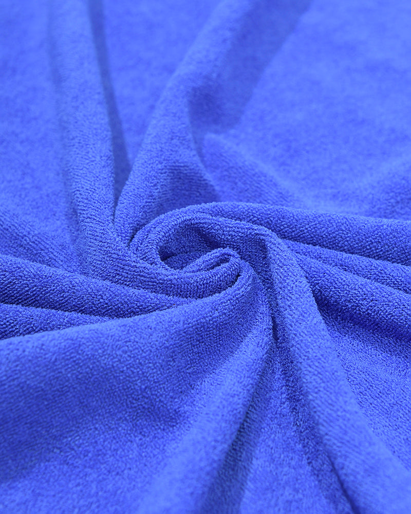 Ble Resort Collection Asciugamano Azzurro Double Face con Foglie