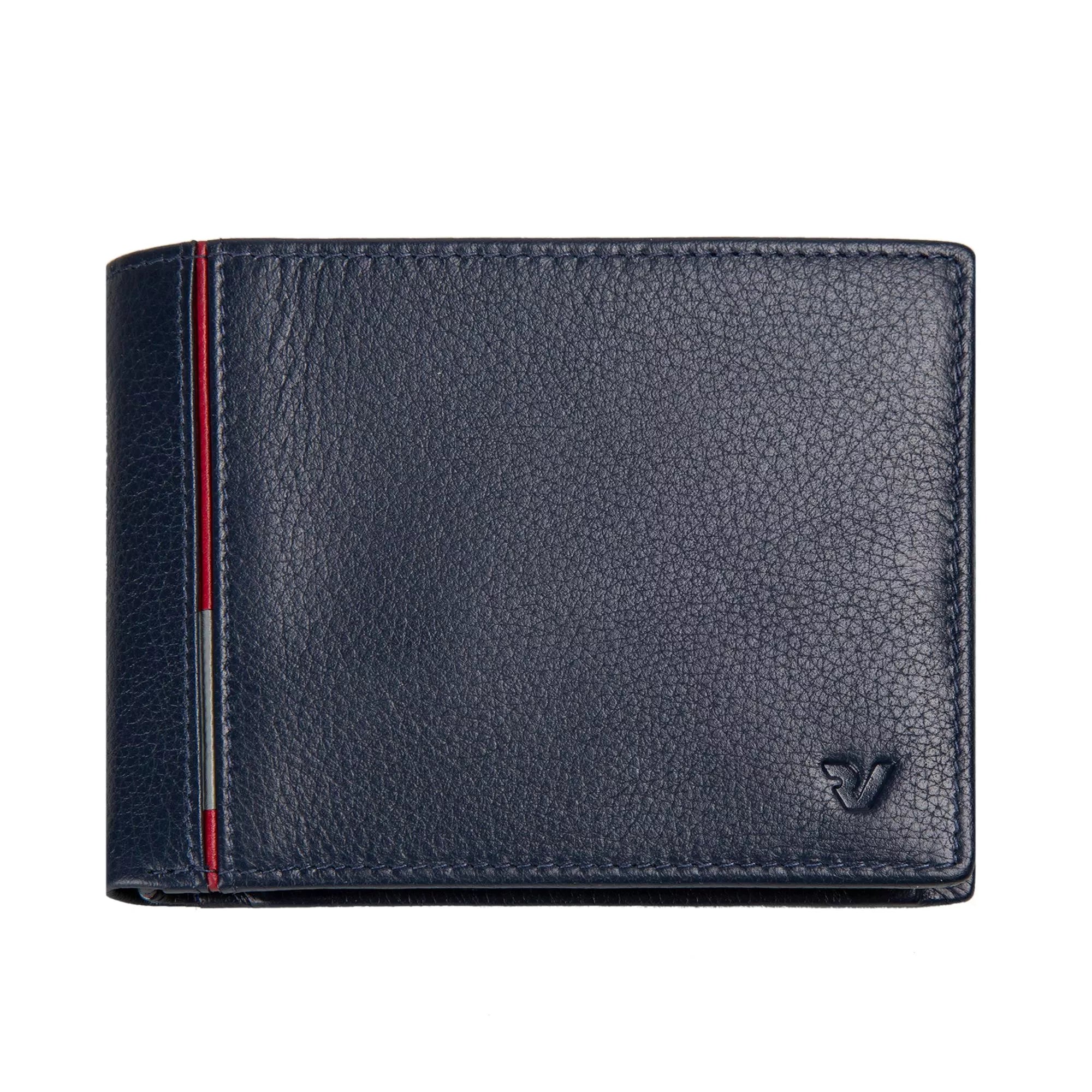 Portafoglio Roncato uomo in pelle con portamonete e scomparti carte BLU SCURO TU | Giò Fashion