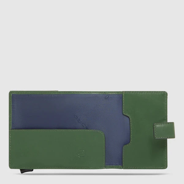 Portafoglio Piquadro compatto con porta carte e chiusura con linguetta VERDE TU | Giò Fashion