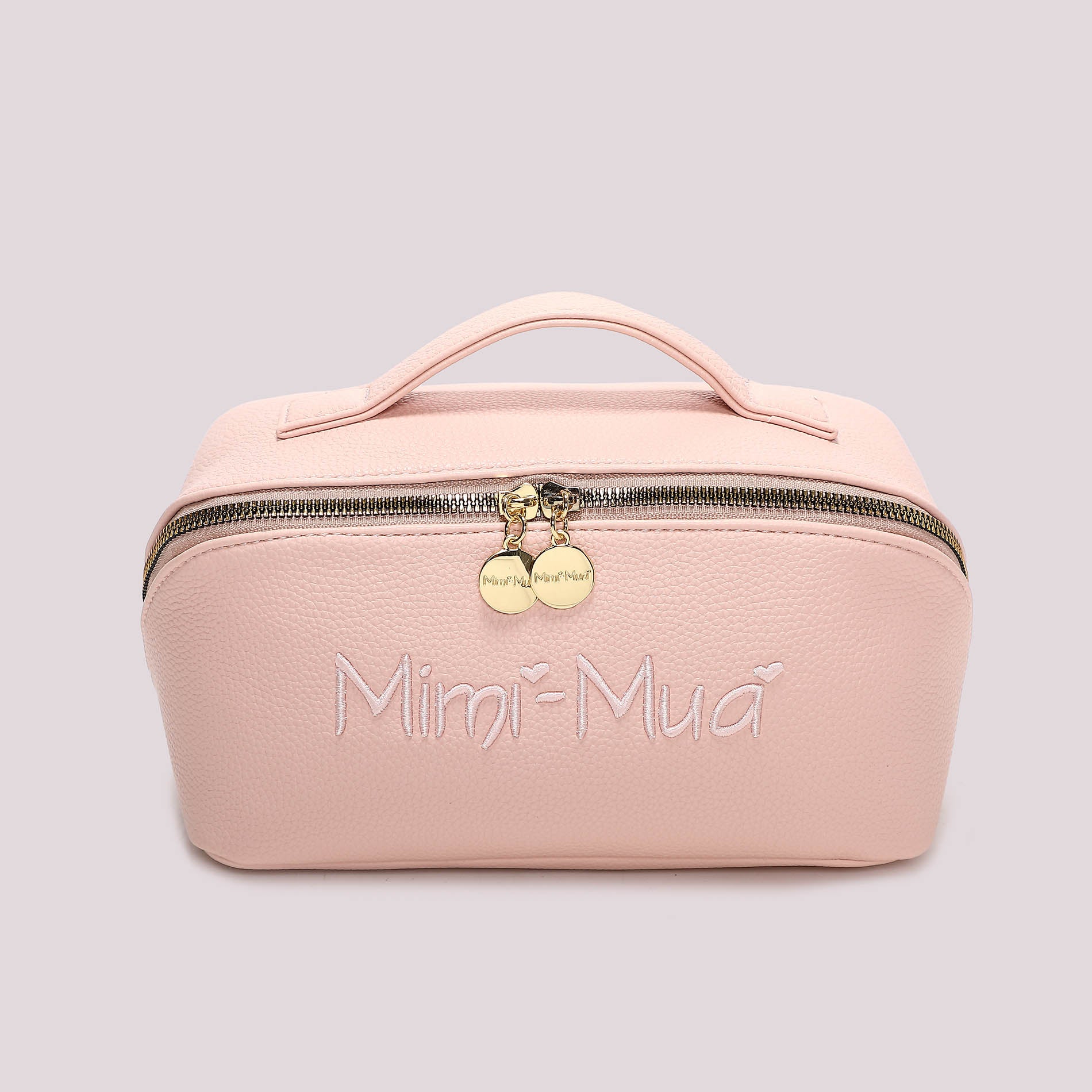 Beauty case donna Mimi Mua con manico e zip superiore design elegante Rosa TU | Giò Fashion