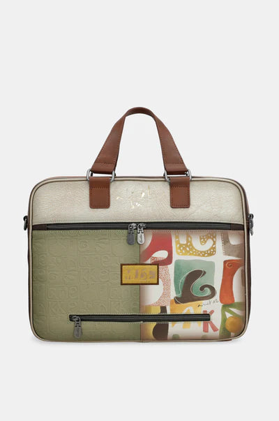 Borsa porta PC Anekke con tracolla regolabile e tasca frontale con zip Marrone TU | Giò Fashion