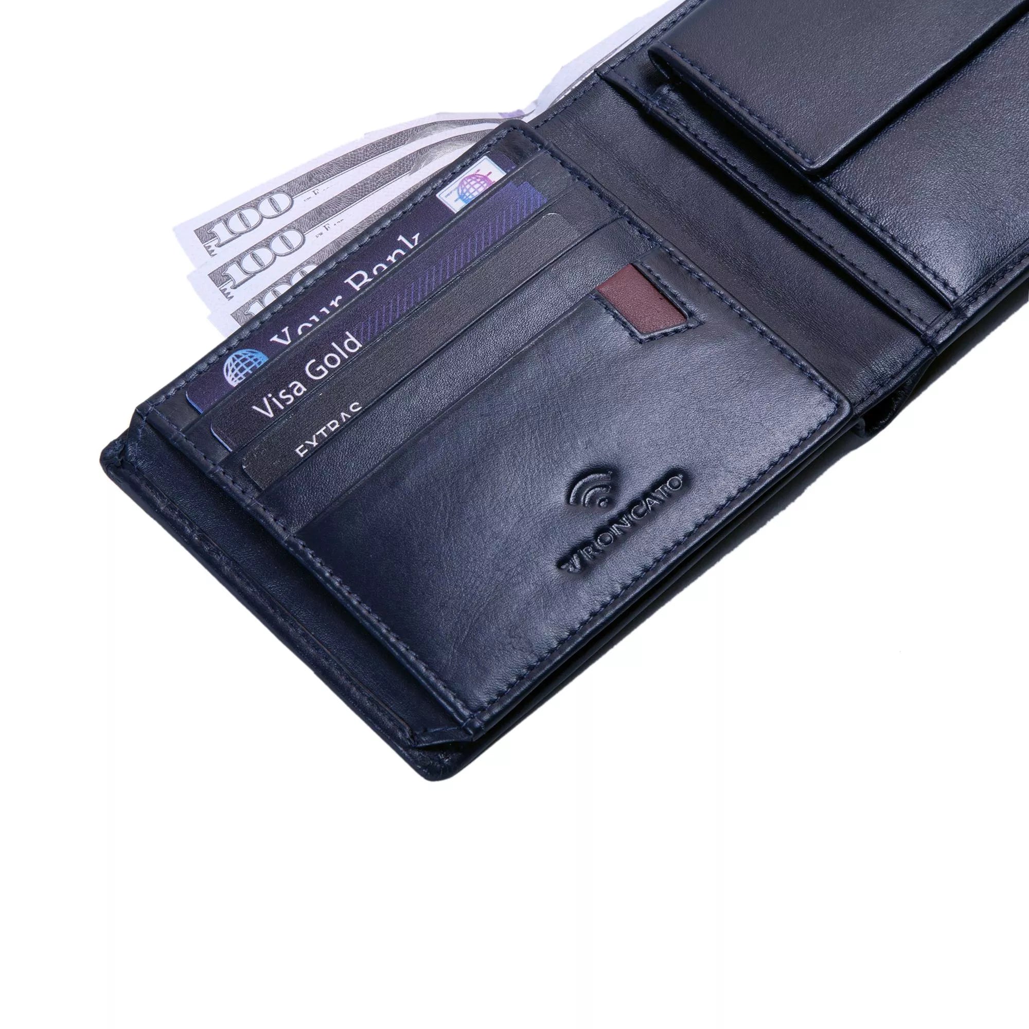 Roncato portafoglio uomo in pelle con scomparti per carte e banconote