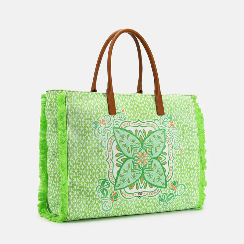 YNot Shopper Milano con stampa mandala e frange laterali