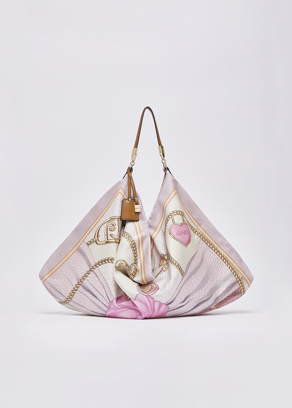 Borsa a spalla Liu Jo grande morbida con chiusura zip e manico regolabile Rosa TU | Giò Fashion
