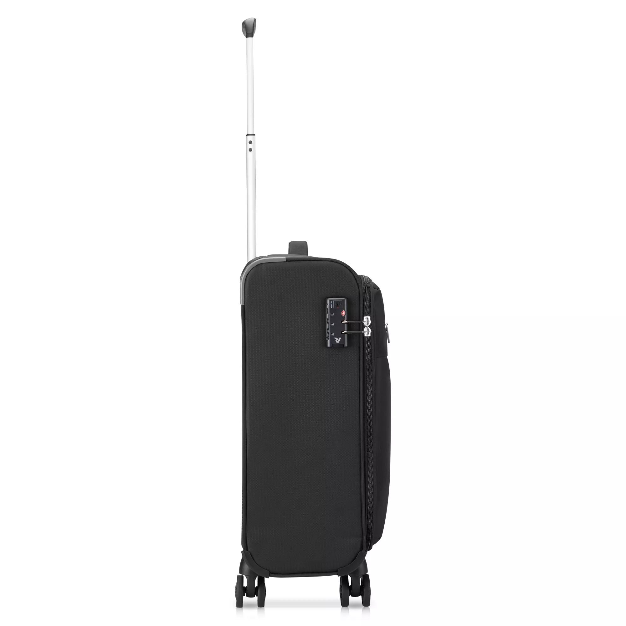 Trolley Roncato morbido con 4 ruote e chiusura TSA per viaggi pratici NERO TU | Giò Fashion