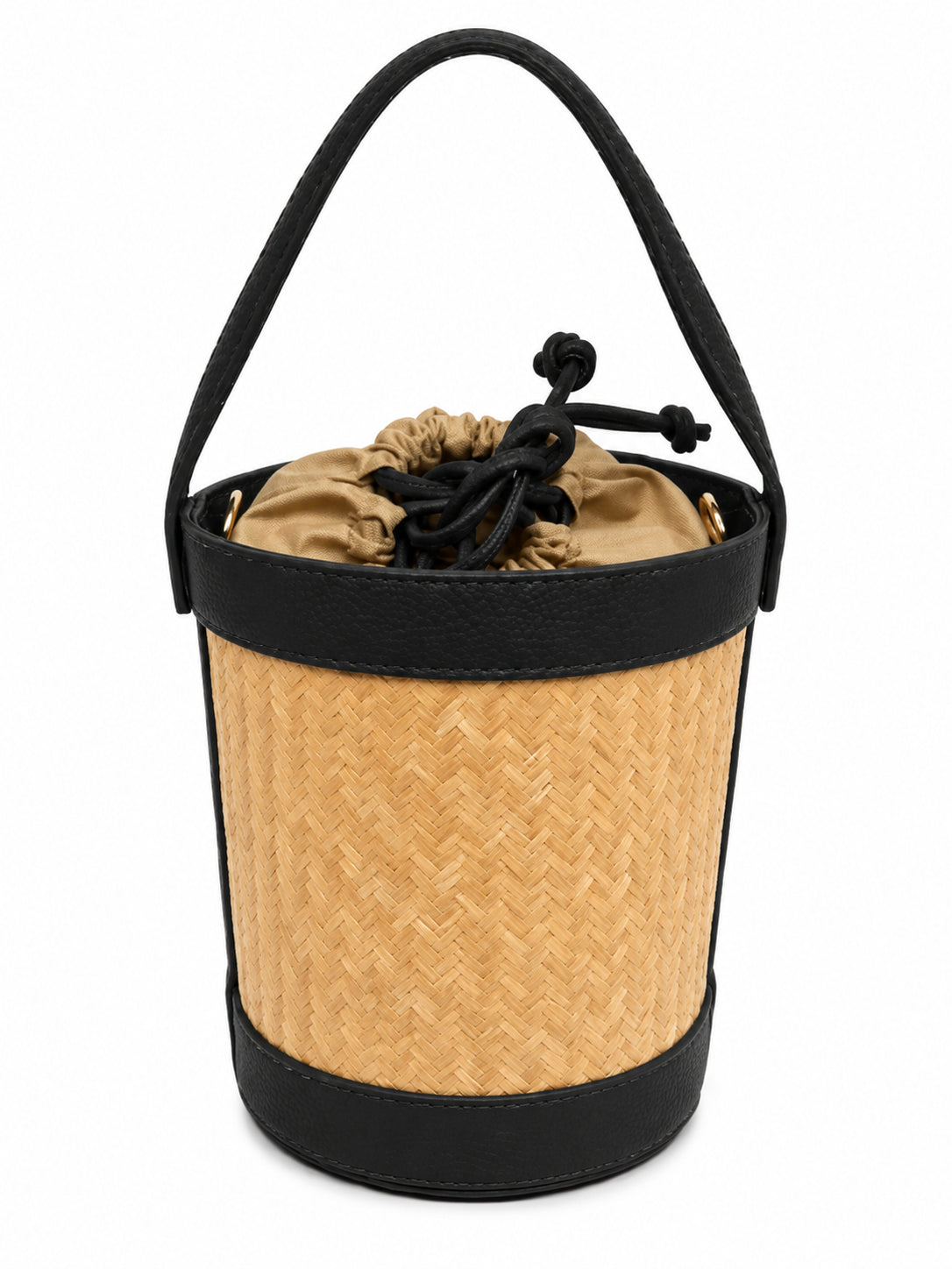 Borsa Secchiello Donna in Vera Pelle Intrecciata con Tracolla