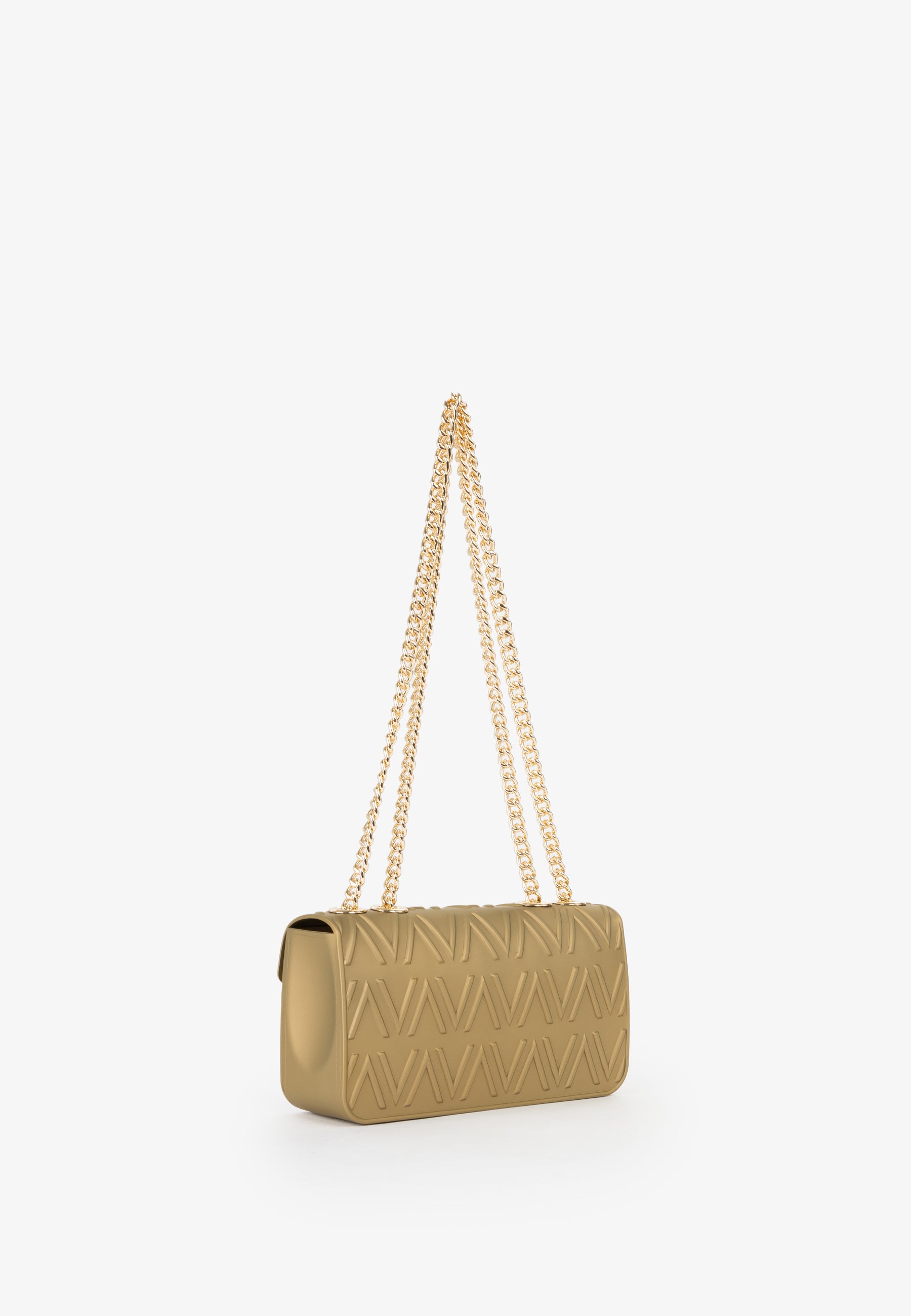 Borsa a spalla Mario Valentino con catena dorata e logo frontale iconico Oro TU | Giò Fashion