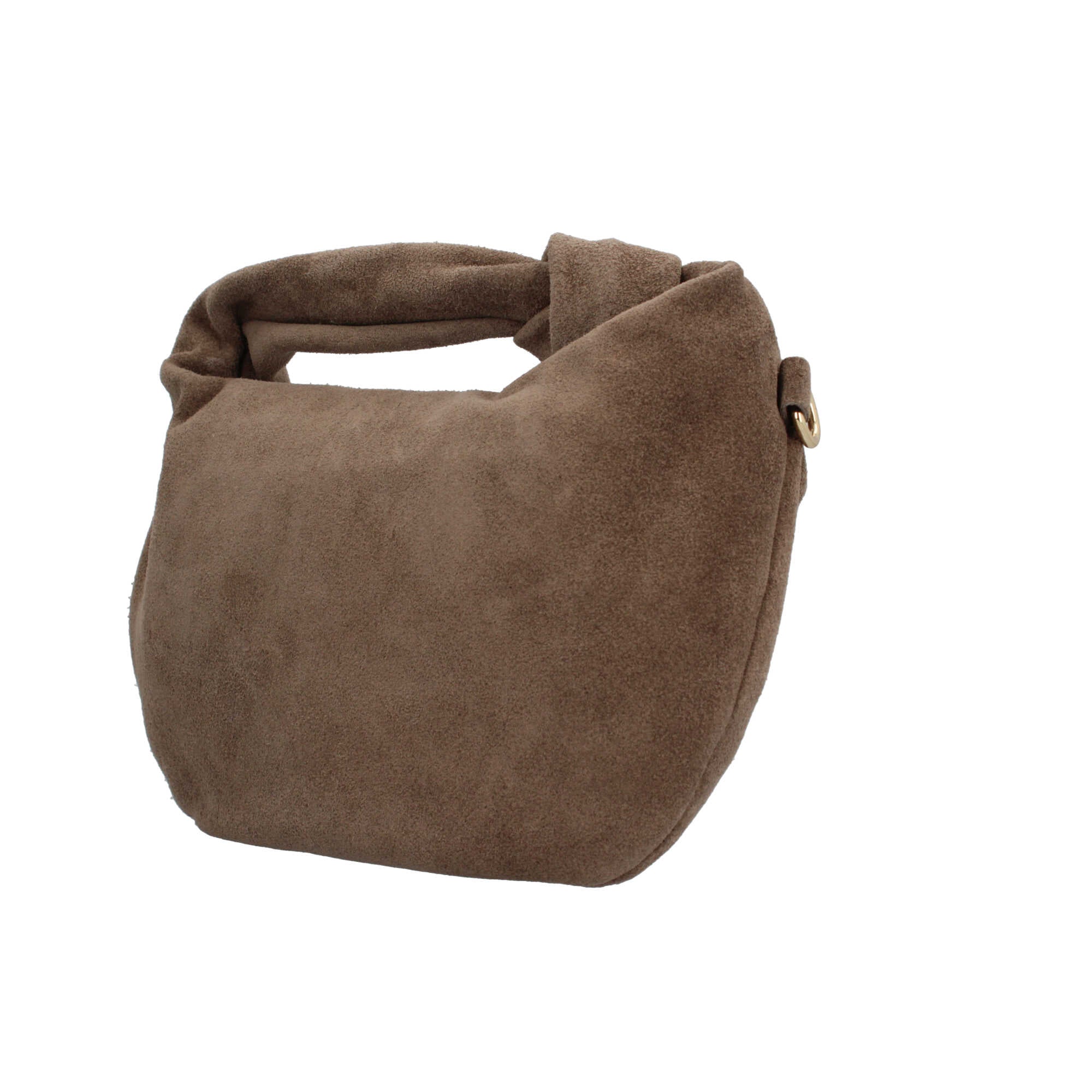 Borsa hobo in vera pelle scamosciata Made in Italy Beige TU | Giò Fashion